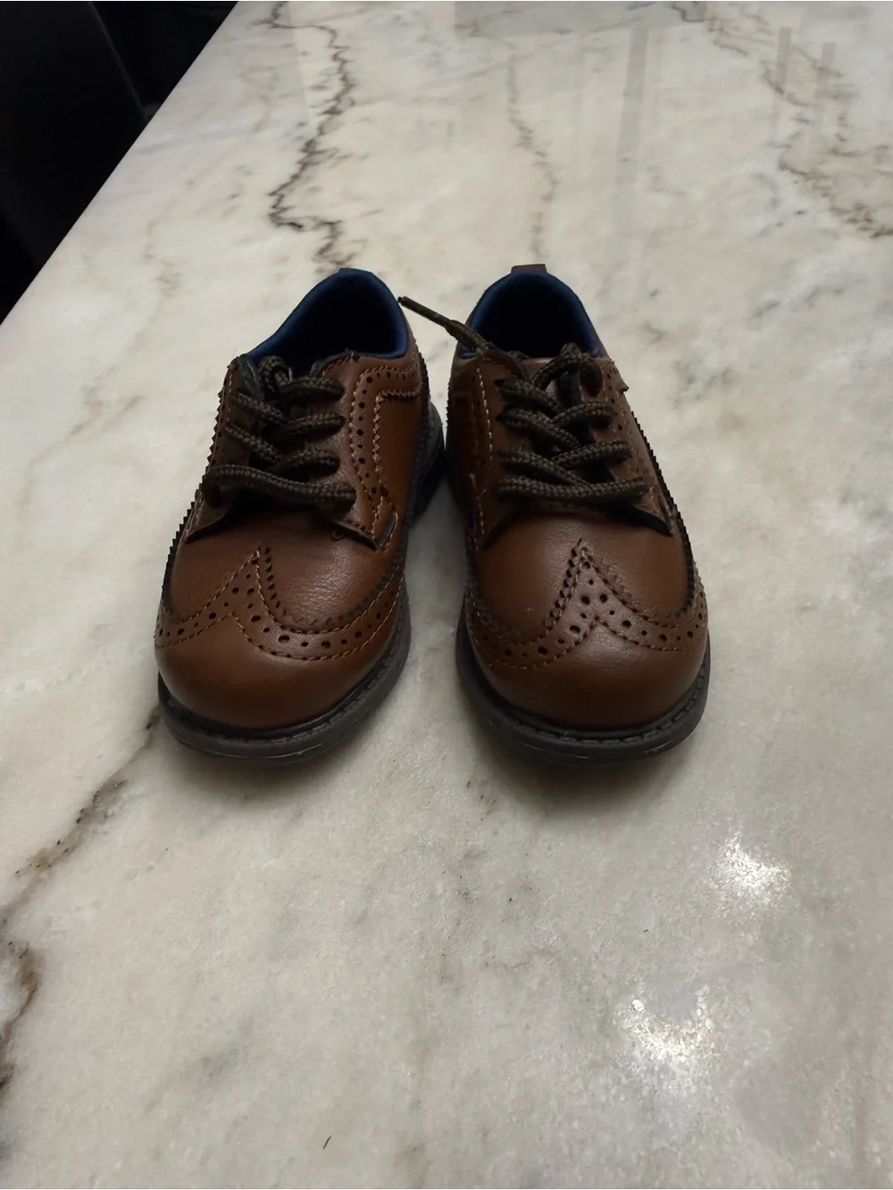 Carter's Brown Toddler Wingtip Lace-Up Dress Shoes